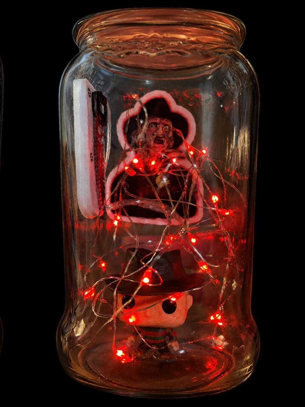 Freddy Krueger horror fandom vibes handcrafted jar by me - Picture 1 of 3